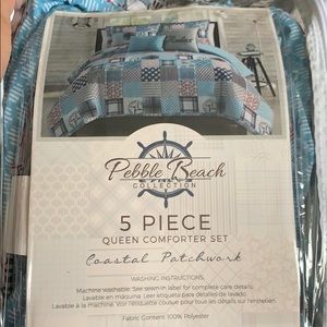 5 piece comforter set coastal patchwork